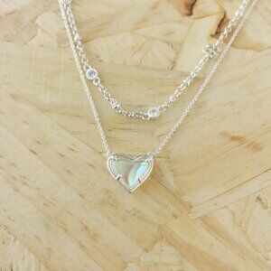NEW Alicia Bonnie Love Dichroic Glass Necklace Silver